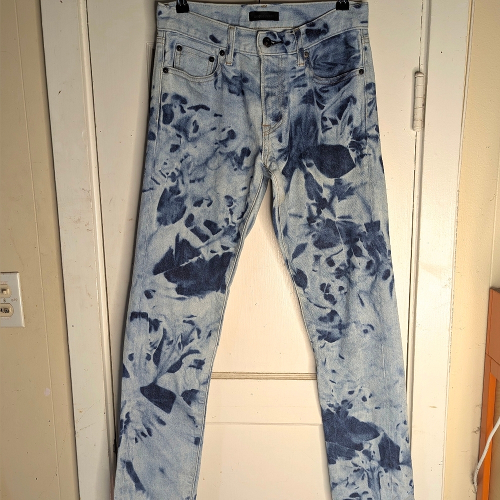 Uniqlo X Other Designers Custom Acid Washed Slim Straight Jeans Size 32x29